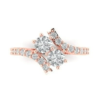 Solitaire with Accents Engagement Ring for Women - 1.48ct Simulated Diamond in 18K Rose Gold Promise Ring