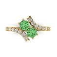 thumbnail image 1 of Solitaire with Accents Engagement Ring for Women - 1.48ct Simulated Green Diamond in 14K Yellow Gold Promise Ring, 1 of 6