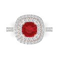 thumbnail image 1 of Solitaire with Accents Engagement Ring for Women - 1.615ct Simulated Pink Tourmaline in 14K White/Rose Gold Promise Ring, 1 of 8