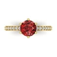 thumbnail image 1 of Solitaire with Accents Engagement Ring for Women - 1.71ct Natural Garnet in 14K Yellow Gold Promise Ring, 1 of 6