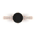 thumbnail image 1 of Solitaire with Accents Engagement Ring for Women - 1.71ct Natural Onyx in 14K Rose Gold Promise Ring, 1 of 6
