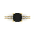 thumbnail image 1 of Solitaire with Accents Engagement Ring for Women - 1.71ct Natural Onyx in 14K Yellow Gold Promise Ring, 1 of 6