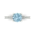 thumbnail image 1 of Solitaire with Accents Engagement Ring for Women - 1.71ct Natural Sky Blue Topaz in 14K White Gold Promise Ring, 1 of 6