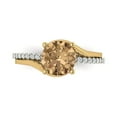 thumbnail image 1 of Solitaire with Accents Engagement Ring for Women - 1.71ct Simulated Champagne Diamond in 14K White/Yellow Gold Promise Ring, 1 of 8