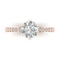 thumbnail image 1 of Solitaire with Accents Engagement Ring for Women - 1.71ct Simulated Diamond in 18K Rose Gold Promise Ring, 1 of 6