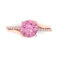 thumbnail image 1 of Solitaire with Accents Engagement Ring for Women - 1.71ct Simulated Pink Diamond in 14K Rose Gold Promise Ring, 1 of 6