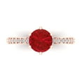 thumbnail image 1 of Solitaire with Accents Engagement Ring for Women - 1.71ct Simulated Pink Tourmaline in 18K Rose Gold Promise Ring, 1 of 6
