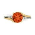 thumbnail image 1 of Solitaire with Accents Engagement Ring for Women - 1.71ct Simulated Red Diamond in 18K White/Yellow Gold Promise Ring, 1 of 6