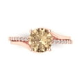 thumbnail image 1 of Solitaire with Accents Engagement Ring for Women - 1.71ct Yellow Moissanite in 14K Rose Gold Promise Ring, 1 of 6