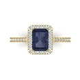 thumbnail image 1 of Solitaire with Accents Engagement Ring for Women - 1.86ct Simulated Blue Sapphire in 14K Yellow Gold Promise Ring, 1 of 6