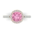 thumbnail image 1 of Solitaire with Accents Engagement Ring for Women - 1.86ct Simulated Pink Diamond in 14K White/Rose Gold Promise Ring, 1 of 6