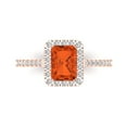 thumbnail image 1 of Solitaire with Accents Engagement Ring for Women - 1.86ct Simulated Red Diamond in 18K Rose Gold Promise Ring, 1 of 6