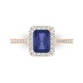 thumbnail image 1 of Solitaire with Accents Engagement Ring for Women - 1.86ct Simulated Tanzanite in 14K Rose Gold Promise Ring, 1 of 8