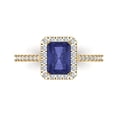thumbnail image 1 of Solitaire with Accents Engagement Ring for Women - 1.86ct Simulated Tanzanite in 14K Yellow Gold Promise Ring, 1 of 8