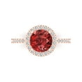 thumbnail image 1 of Solitaire with Accents Engagement Ring for Women - 1.8ct Natural Garnet in 14K Rose Gold Promise Ring, 1 of 6