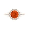 thumbnail image 1 of Solitaire with Accents Engagement Ring for Women - 1.8ct Simulated Red Diamond in 14K Rose Gold Promise Ring, 1 of 8