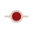 thumbnail image 1 of Solitaire with Accents Engagement Ring for Women - 1.8ct Simulated Ruby in 14K Rose Gold Promise Ring, 1 of 6