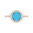 thumbnail image 1 of Solitaire with Accents Engagement Ring for Women - 1.8ct Simulated Turquoise in 18K Rose Gold Promise Ring, 1 of 6