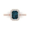 thumbnail image 1 of Solitaire with Accents Engagement Ring for Women - 1.92ct Natural London Blue Topaz in 14K Rose Gold Promise Ring, 1 of 6