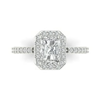 Solitaire with Accents Engagement Ring for Women - 1.92ct Simulated Diamond in 18K White Gold Promise Ring