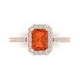 thumbnail image 1 of Solitaire with Accents Engagement Ring for Women - 1.92ct Simulated Red Diamond in 14K Rose Gold Promise Ring, 1 of 6