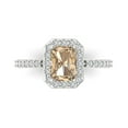 thumbnail image 1 of Solitaire with Accents Engagement Ring for Women - 1.92ct Yellow Moissanite in 18K White Gold Promise Ring, 1 of 6