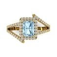 thumbnail image 1 of Solitaire with Accents Engagement Ring for Women - 1.935ct Natural Aquamarine in 14K Yellow Gold Promise Ring, 1 of 8