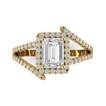 Solitaire with Accents Engagement Ring for Women - 1.935ct Simulated Diamond in 18K Yellow Gold Promise Ring