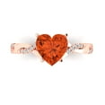 thumbnail image 1 of Solitaire with Accents Engagement Ring for Women - 2.1ct Simulated Red Diamond in 14K Rose Gold Promise Ring, 1 of 6