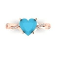 thumbnail image 1 of Solitaire with Accents Engagement Ring for Women - 2.1ct Simulated Turquoise in 14K Rose Gold Promise Ring, 1 of 8