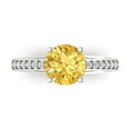 thumbnail image 1 of Solitaire with Accents Engagement Ring for Women - 2.21ct Natural Citrine in 18K White Gold Promise Ring, 1 of 6