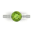 thumbnail image 1 of Solitaire with Accents Engagement Ring for Women - 2.21ct Natural Peridot in 14K White Gold Promise Ring, 1 of 6