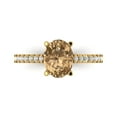 thumbnail image 1 of Solitaire with Accents Engagement Ring for Women - 2.21ct Simulated Champagne Diamond in 18K Yellow Gold Promise Ring, 1 of 6