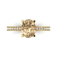 thumbnail image 1 of Solitaire with Accents Engagement Ring for Women - 2.21ct Yellow Moissanite in 14K Yellow Gold Promise Ring, 1 of 6