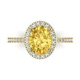 thumbnail image 1 of Solitaire with Accents Engagement Ring for Women - 2.27ct Natural Citrine in 14K Yellow Gold Promise Ring, 1 of 6