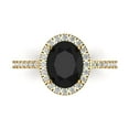 thumbnail image 1 of Solitaire with Accents Engagement Ring for Women - 2.27ct Natural Onyx in 18K Yellow Gold Promise Ring, 1 of 6