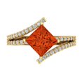 thumbnail image 1 of Solitaire with Accents Engagement Ring for Women - 2.3075ct Simulated Red Diamond in 14K Yellow Gold Promise Ring, 1 of 6