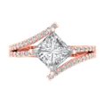 thumbnail image 1 of Solitaire with Accents Engagement Ring for Women - 2.3075ct White Sapphire in 14K Rose Gold Promise Ring, 1 of 6