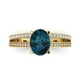 thumbnail image 1 of Solitaire with Accents Engagement Ring for Women - 2.32ct Natural London Blue Topaz in 18K Yellow Gold Promise Ring, 1 of 6
