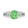 thumbnail image 1 of Solitaire with Accents Engagement Ring for Women - 2.32ct Simulated Green Diamond in 14K White Gold Promise Ring, 1 of 7