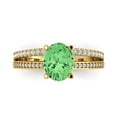 thumbnail image 1 of Solitaire with Accents Engagement Ring for Women - 2.32ct Simulated Green Diamond in 14K Yellow Gold Promise Ring, 1 of 6