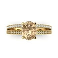 thumbnail image 1 of Solitaire with Accents Engagement Ring for Women - 2.32ct Yellow Moissanite in 14K Yellow Gold Promise Ring, 1 of 6