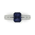 thumbnail image 1 of Solitaire with Accents Engagement Ring for Women - 2.35ct Simulated Blue Sapphire in 14K White Gold Promise Ring, 1 of 6