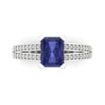 thumbnail image 1 of Solitaire with Accents Engagement Ring for Women - 2.35ct Simulated Tanzanite in 14K White Gold Promise Ring, 1 of 6
