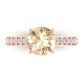 thumbnail image 1 of Solitaire with Accents Engagement Ring for Women - 2.3ct Natural Morganite in 14K Rose Gold Promise Ring, 1 of 6