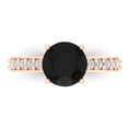 thumbnail image 1 of Solitaire with Accents Engagement Ring for Women - 2.3ct Natural Onyx in 14K Rose Gold Promise Ring, 1 of 8