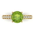 thumbnail image 1 of Solitaire with Accents Engagement Ring for Women - 2.3ct Natural Peridot in 18K Yellow Gold Promise Ring, 1 of 6