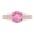 thumbnail image 1 of Solitaire with Accents Engagement Ring for Women - 2.3ct Simulated Pink Diamond in 14K Rose Gold Promise Ring, 1 of 8