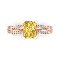 Solitaire with Accents Engagement Ring for Women - 2.45ct Natural Citrine in 18K Rose Gold Promise Ring