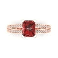 thumbnail image 1 of Solitaire with Accents Engagement Ring for Women - 2.45ct Natural Garnet in 14K Rose Gold Promise Ring, 1 of 8
